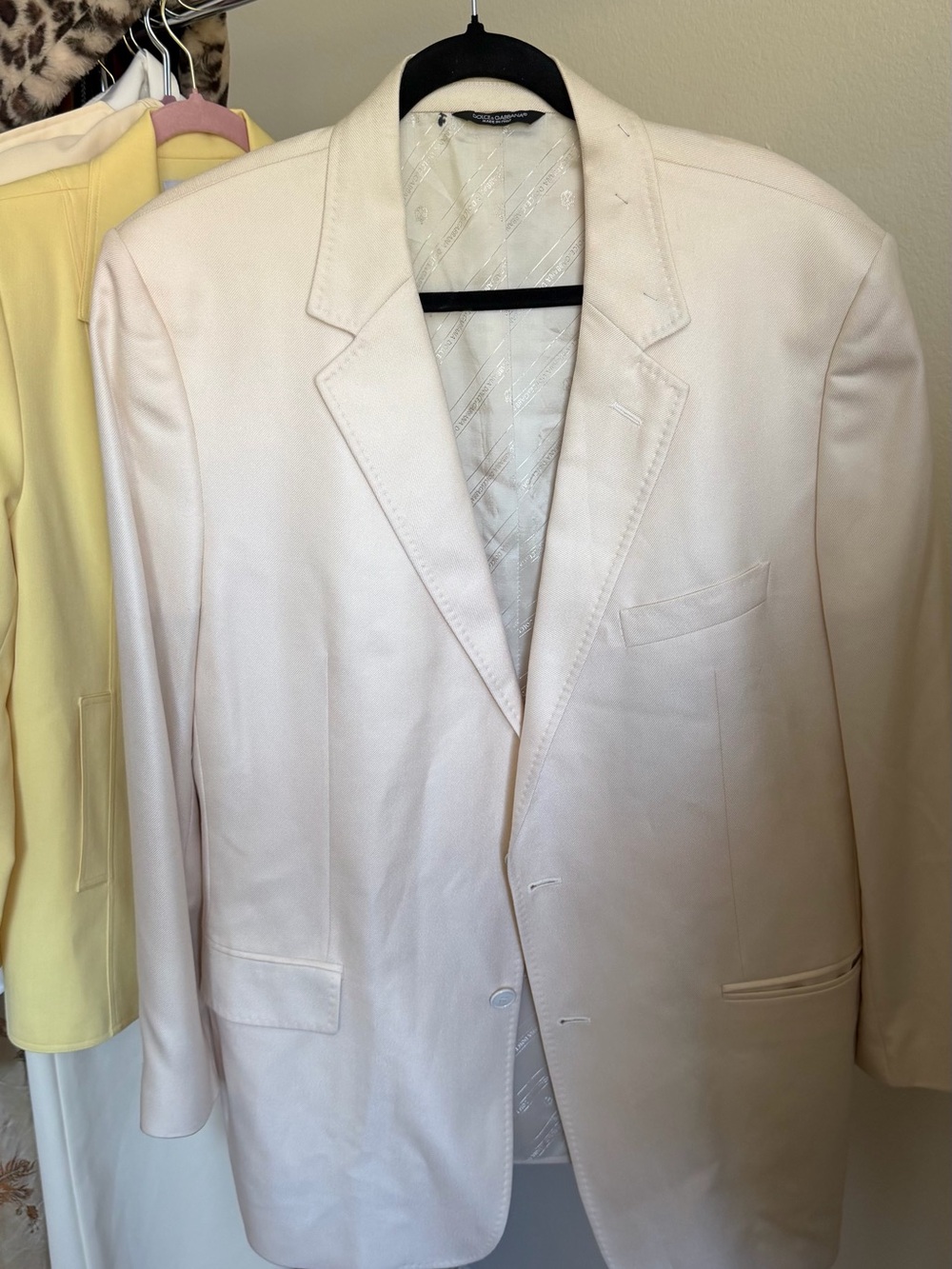 Dolce & Gabbana Cream Single-Breast Blazer